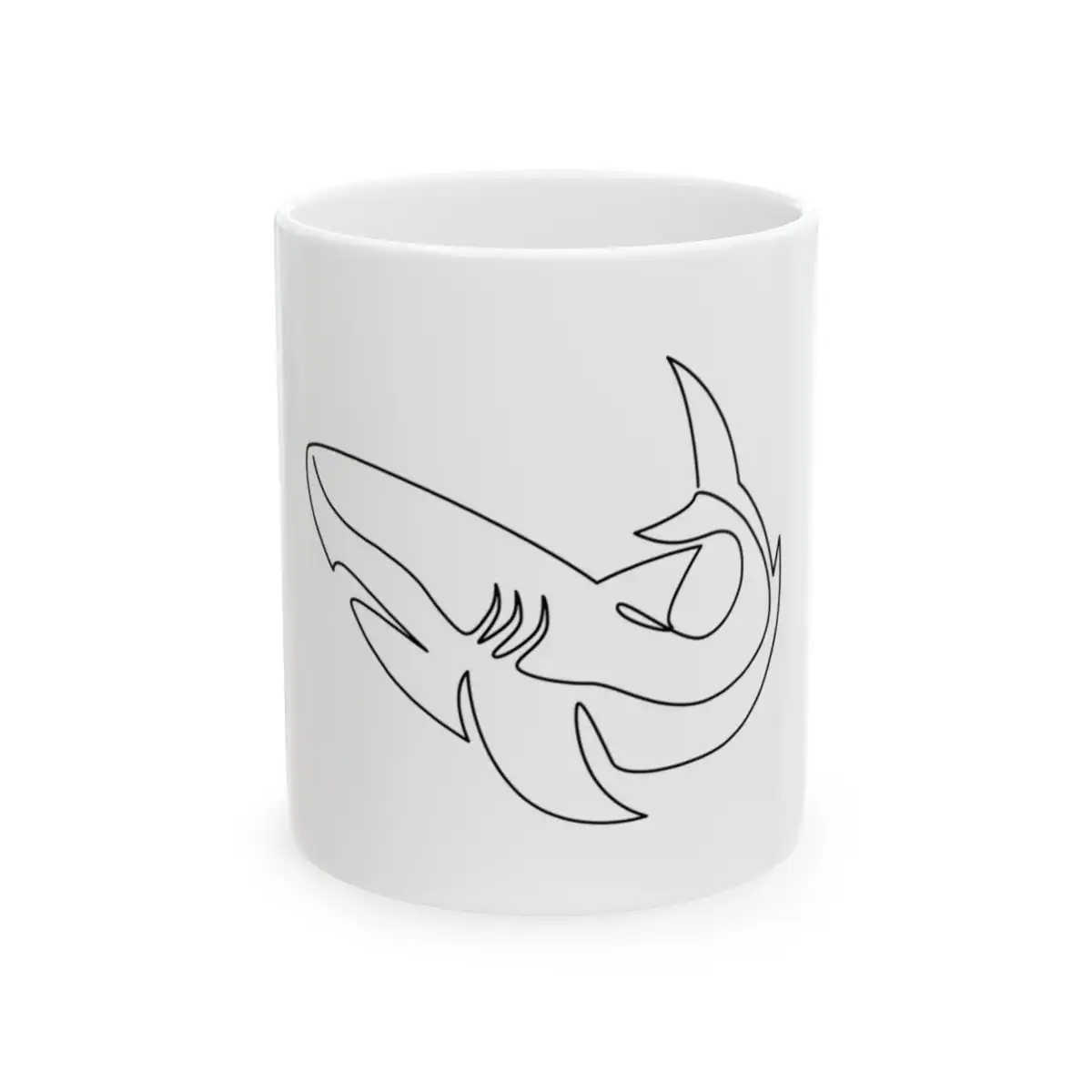 Circling Shark One Line Art Mug