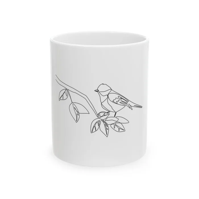 Coal Tit One Line Art Mug