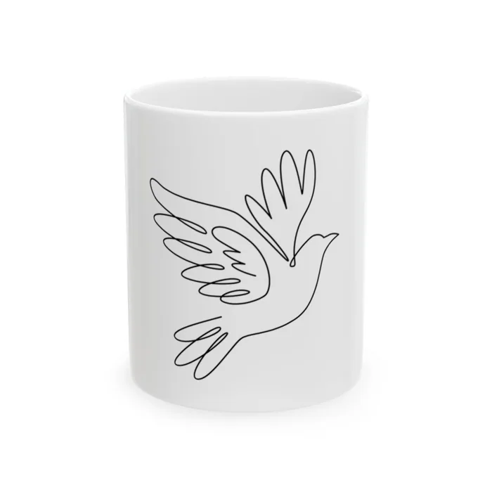 Dove One Line Art Mug