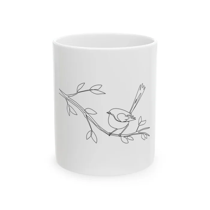 Fairy Wren One Line Art Mug