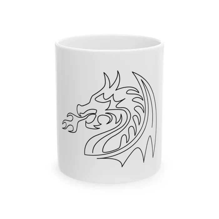 Fire Dragon One Line Art Mug