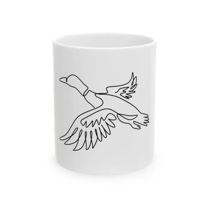 Flying Mallard One Line Art Mug