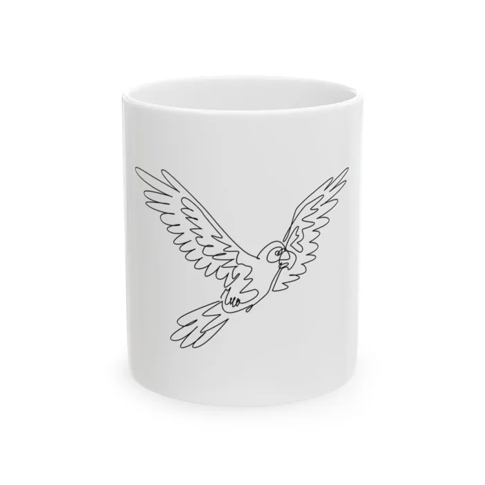 Flying Parrot One Line Art Mug