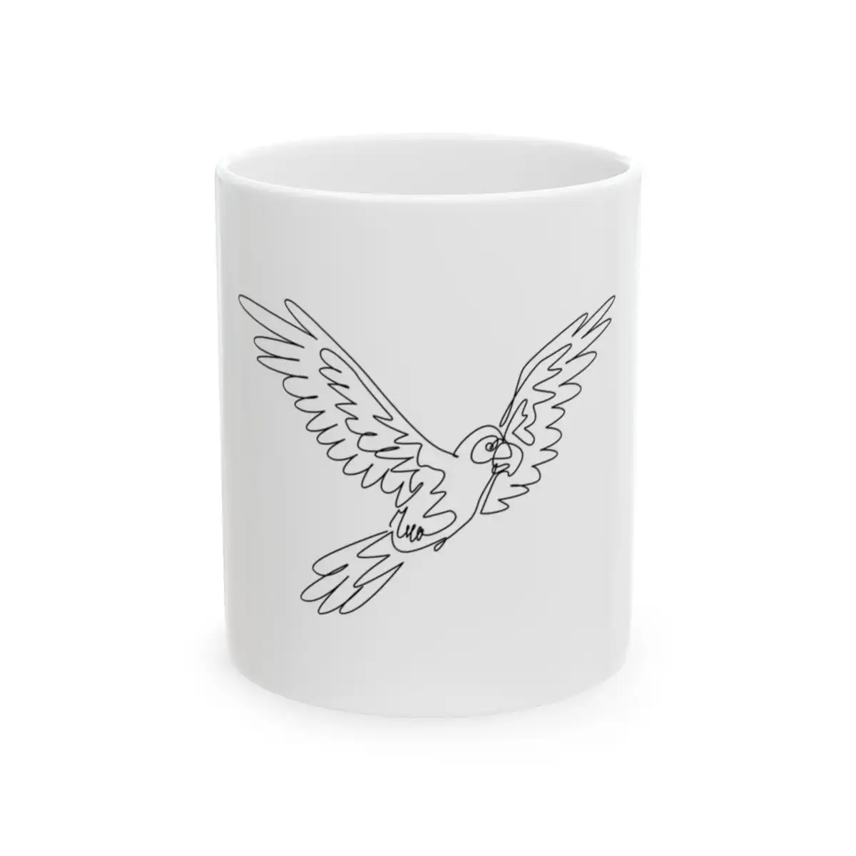 Flying Parrot One Line Art Mug