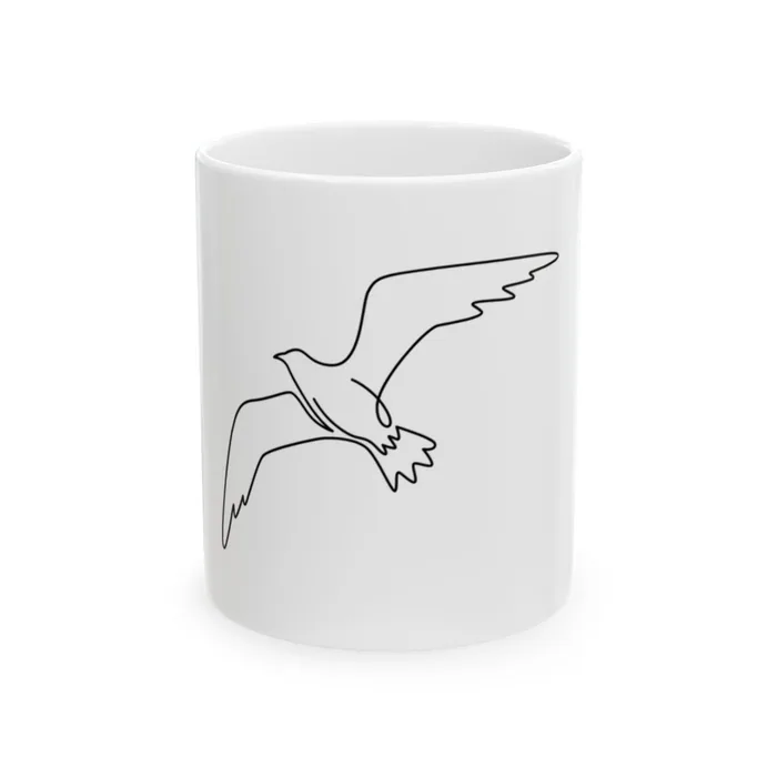 Gliding Seagull One Line Art Mug