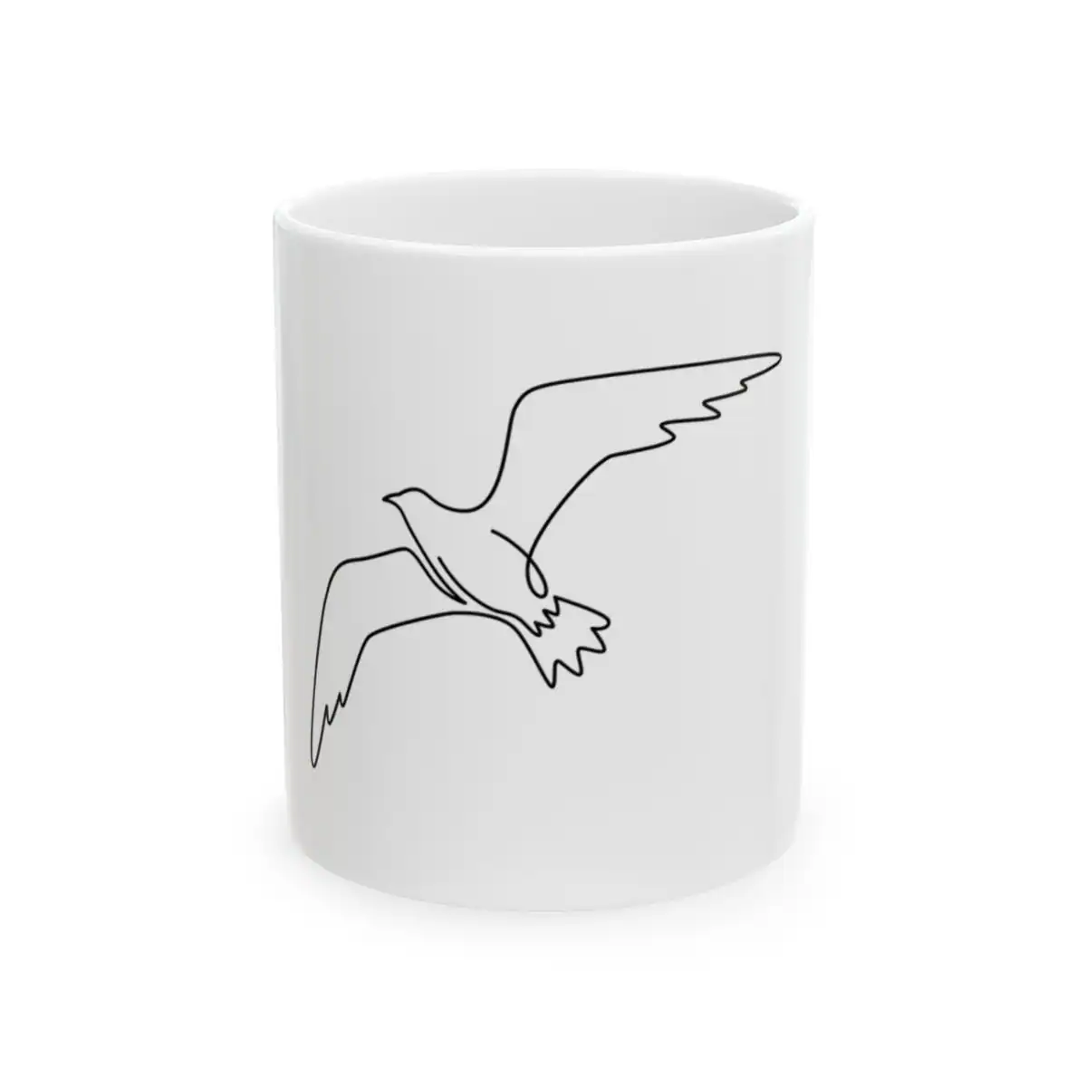 Gliding Seagull One Line Art Mug