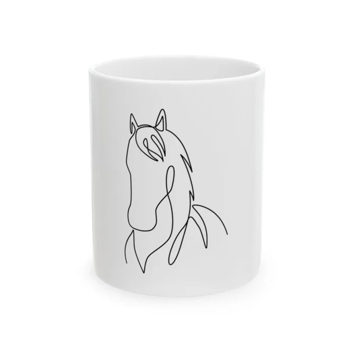 Horse Head One Line Art Mug