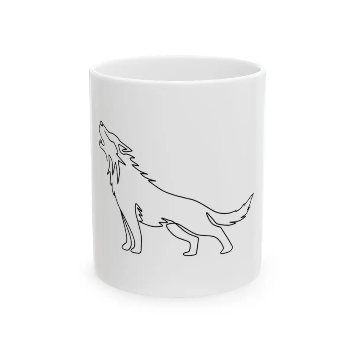 Howling Wolf One Line Art Mug