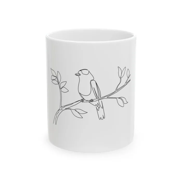Indian Roller One Line Art Mug