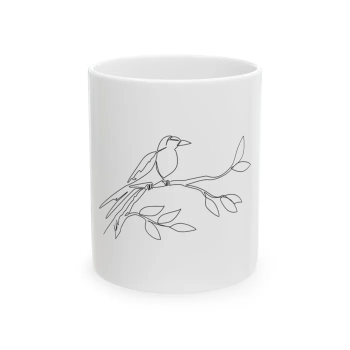 Lilac-Breasted Roller drawn in one continuous line. Lilac-Breasted Roller One Line Art Mug
