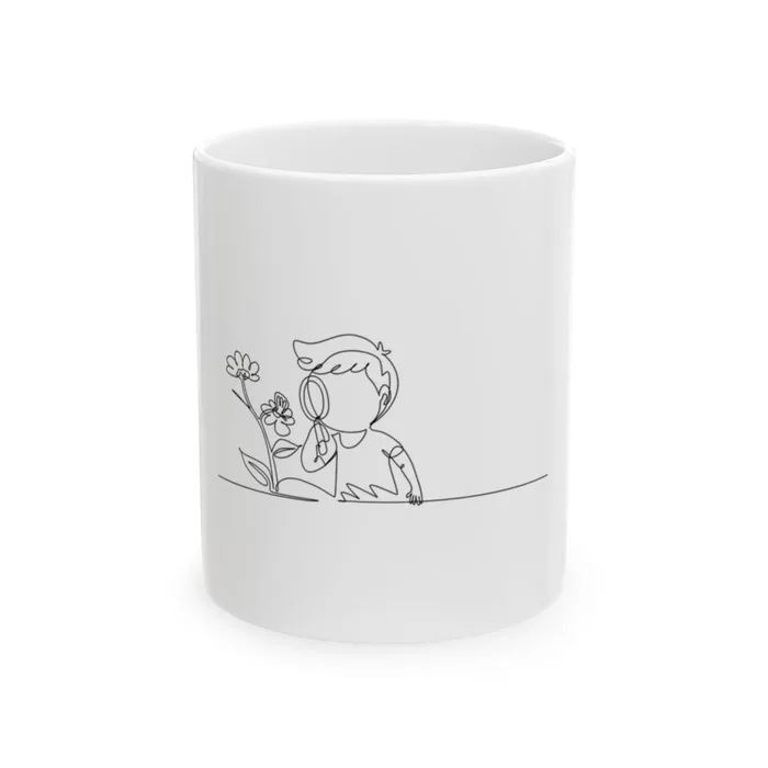Magnifying Glass Butterfly One Line Art Mug