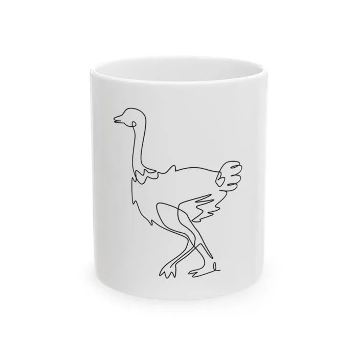 Ostrich One Line Art Mug