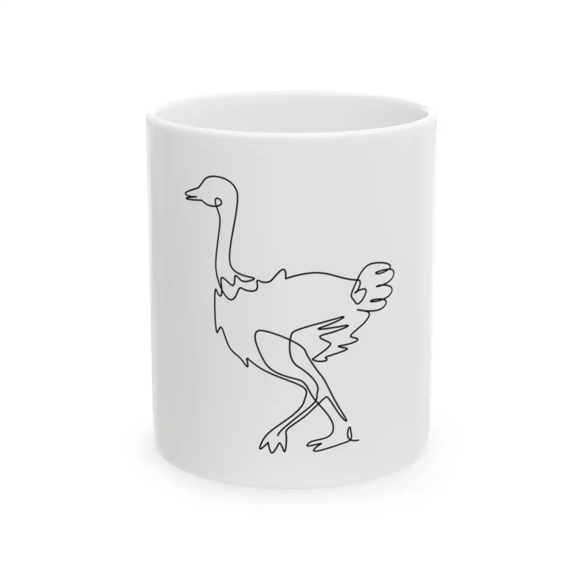 Ostrich One Line Art Mug