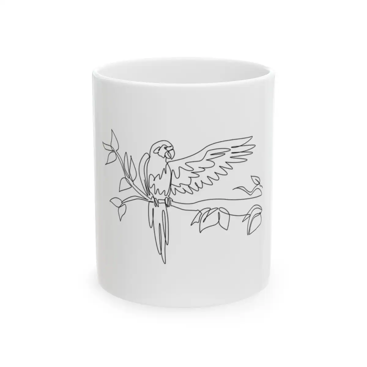 Parrot Spreading Its Wing One Line Art Mug