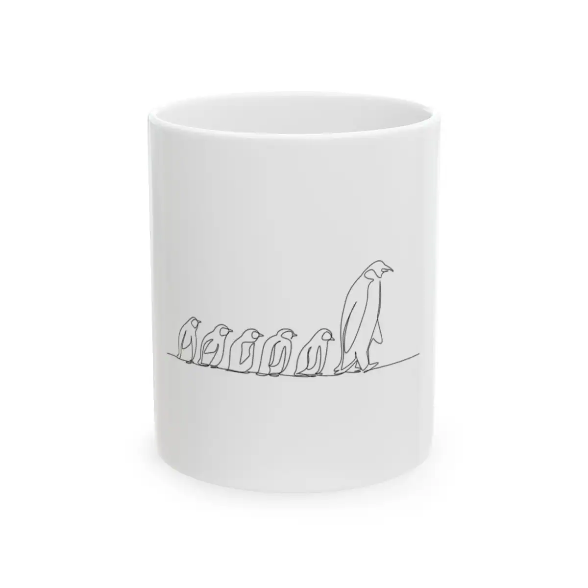 Penguin Family One Line Art Mug