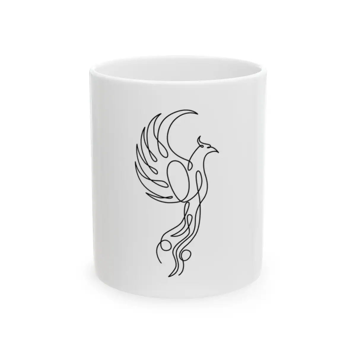Phoenix One Line Art Mug
