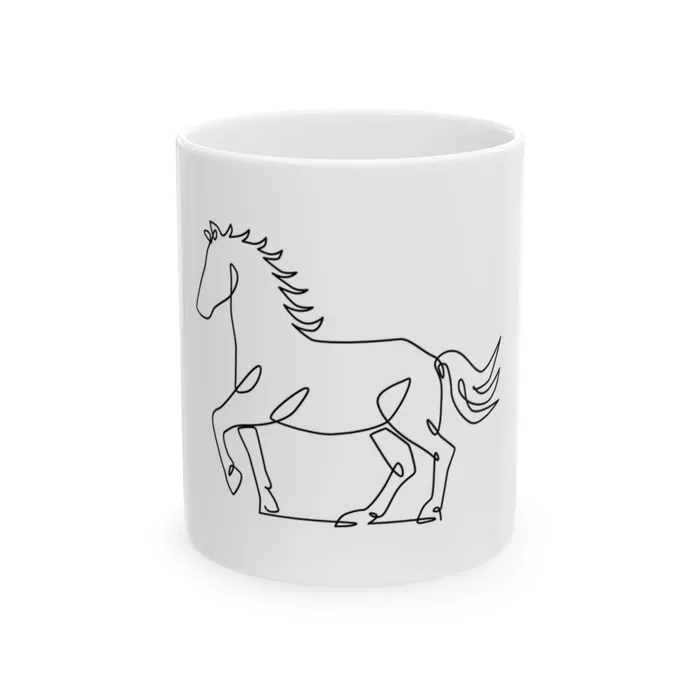 Prancing Horse One Line Art Mug