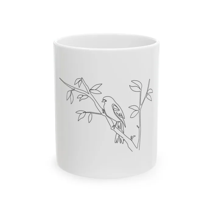 Red-Winged Blackbird One Line Art Mug