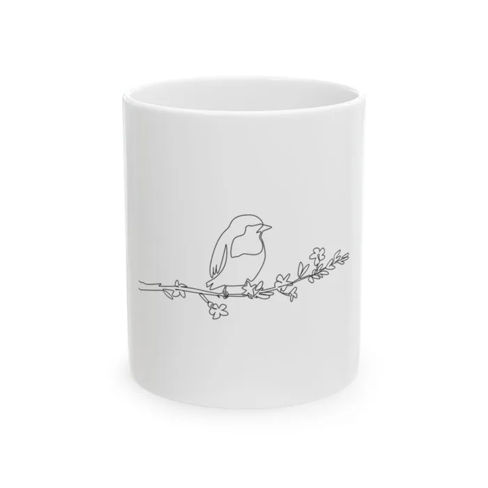 Robin One Line Art Mug
