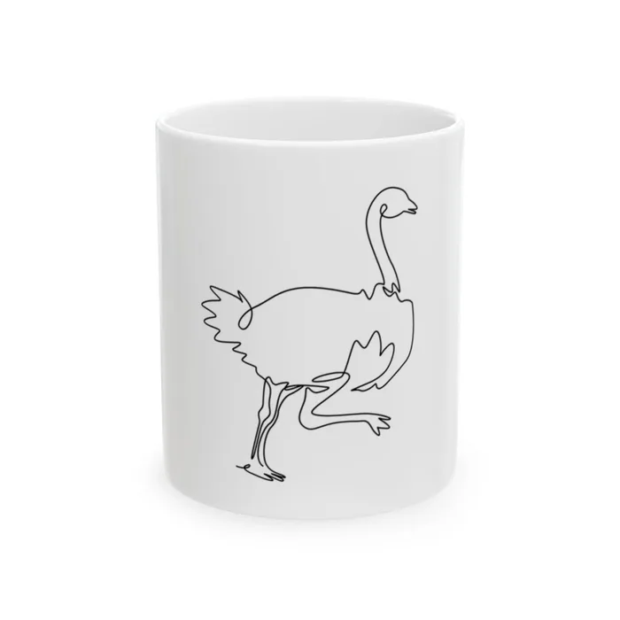Running Ostrich One Line Art Mug
