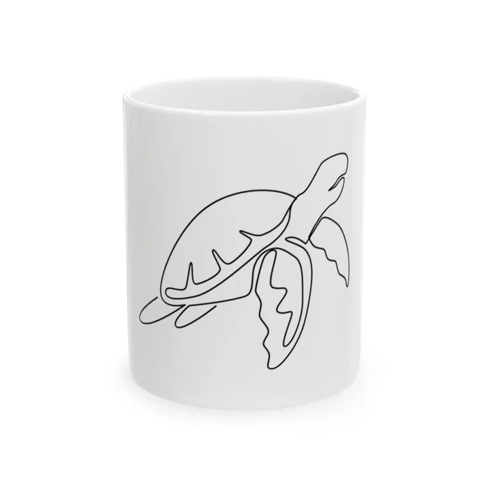 Sea Turtle One Line Art Mug