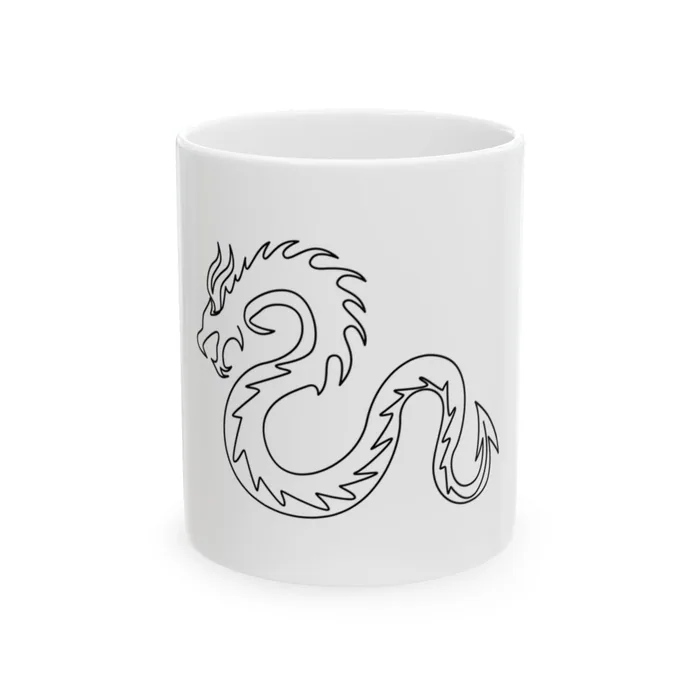 Serpent Dragon One Line Art Mug