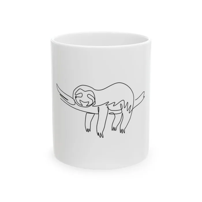 Sloth One Line Art Mug