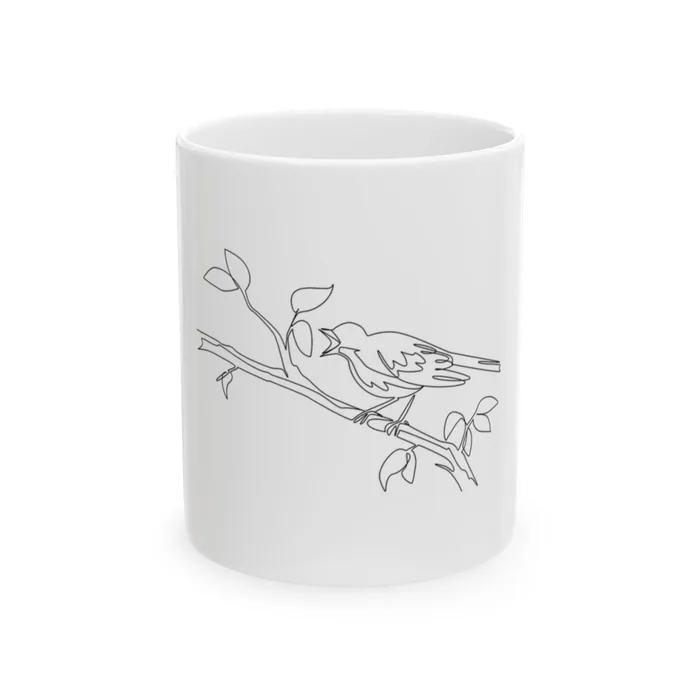 Song Thrush One Line Art Mug