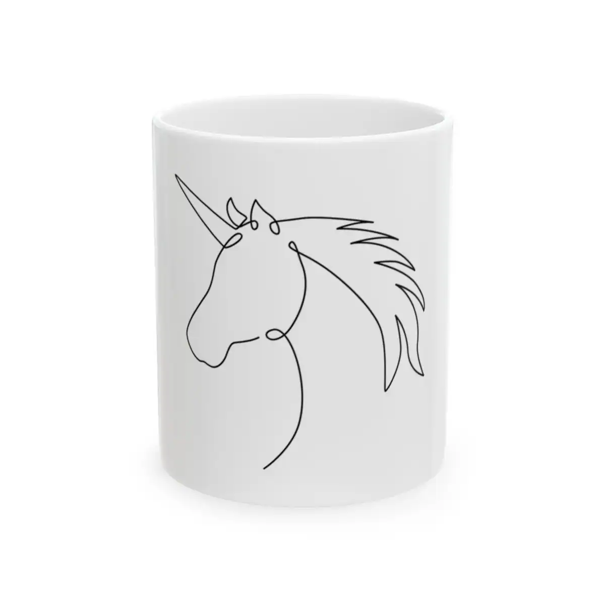 Unicorn Head One Line Art Mug