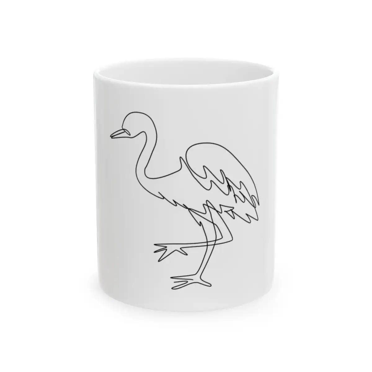 Wading Heron One Line Art Mug