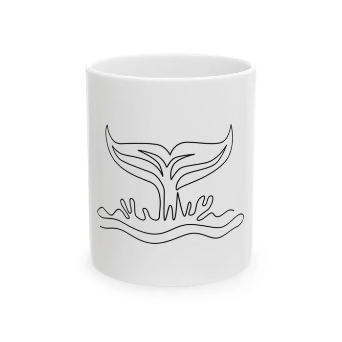 Whale Tail One Line Art Mug