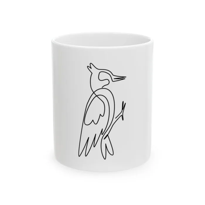 Woodpecker One Line Art Mug
